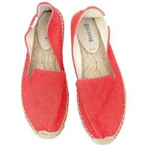 Soludos Red Canvas Espadrilles Size 7 Coastal Casual Summer Core Laid-Back Luxe